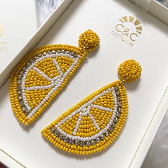 {c&c california} lemon beaded statement earring 🍋 - Picture 4 of 12